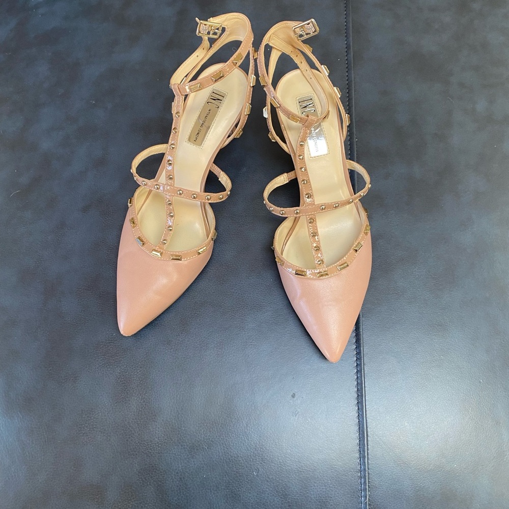 Blush pink with silver embellishments heels by International Concepts